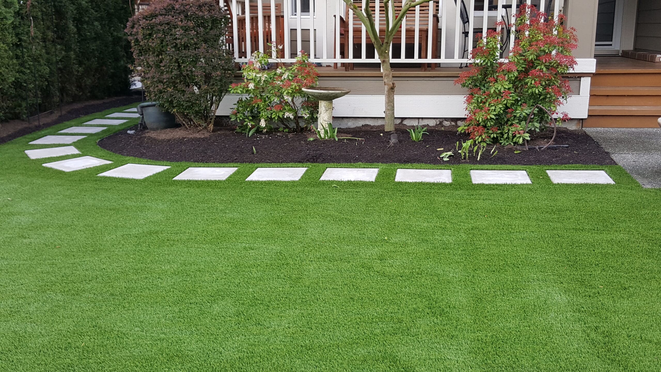 Artificial turf residential lawn installation in Irving, TX